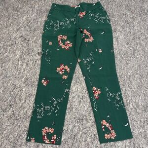 Carolina‎ Belle Montreal Green Floral Dress Pants Straight Leg Womens Size 8